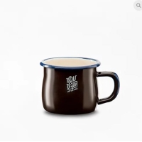 ราคา แก้วน้ำมีหูเคลือบ Enamel 8 ซม. ก้นปล่องน้ำตาล