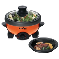 ราคา IMARFLEX หม้อสุกี้อเนกประสงค์ เคลือบ Non-Stick สีส้ม ความจุ 1.1 ลิตร รุ่น EP-751