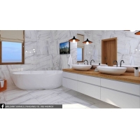 ราคา BRILLIANT DESIGN 6613P Arabescato White Polished - Glazed Porcelain Tile - 60x60cm