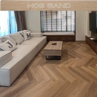 ราคา Double Living SPC Vinyl Flooring ลายก้างปลา หนา 5.5 มม Herringbone HO3 Sand
