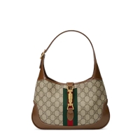 ราคา กระเป๋า GUCCI JACKIE 1961 SMALL SHOULDER BAG 636706 HUHHG 8565 GG Supreme สีเบจและสีน้ำตาลอีโบนี