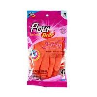 ราคา POLY-BRITE ถุงมือยาง สีส้ม M 935-21D (0003087)
