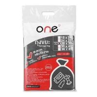 ราคา ONE ถุงขยะดำพับใบ ขนาด 28x36 นิ้ว แพ็ค 1 กก. (0098488)