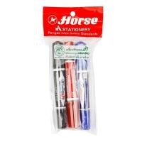 ราคา ปากกามาร์คเกอร์ 2 หัว ตราม้า คละสี (แพ็ค 3 ด้าม) (1000785)