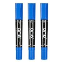 ราคา ONE ปากกามาร์คเกอร์ 2หัว ขนาดหัวแหลม 1-4 มม. และหัวตัด 5มม. สีหมึกน้ำเงิน (แพ็ค 3ด้าม) (1093771)