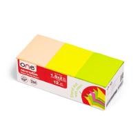 ราคา ONE กระดาษโน้ต รุ่น O1520N-A คละสี สะท้อนแสง ขนาด 1.5x2 นิ้ว (แพ็ค 12 เล่ม) (5005610)