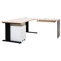 ราคา โต๊ะทำงาน+โต๊ะข้าง+ตู้ลิ้นชัก เฟอร์ราเดค KT1680SDD+PDM (A002799)