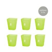 ราคา DKW ชุดถังขยะเหลี่ยม HH-222P-6 (สีเขียวขุ่น) 5.5 ลิตร แพ็ค 6 ใบ (Y003397)