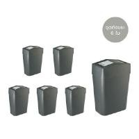 ราคา DKW ชุดถังขยะฝาสวิงทรงเหลี่ยม รุ่น Bar HH-228LP-6 (สีเทาดำ) 18 ลิตร แพ็ค 6 ใบ (Y003436)