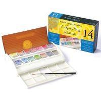 ราคา ชุดสีน้ำก้อน Sennelier 12094 14 ก้อน + พู่กันขนเซเบิล # (Y006961)