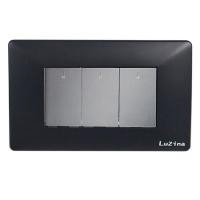 ราคา ชุดสวิตช์ทางเดียว 3 ช่อง LUZINA รุ่น Matt E15-BK3A สีดำ (Y021110)