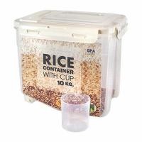 ราคา กล่องใส่ข้าวสารทรงเหลี่ยมพร้อมฝาเปิดด้านบน 10 กก. JCJ ร (Y025807)