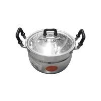 ราคา หม้อสองหูอะลูมิเนียมพร้อมฝา สามห่วง ขนาด 16 ซม. สีเงิน (Y030114)