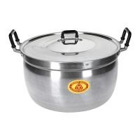 ราคา หม้อสองหูอะลูมิเนียมพร้อมฝา สามห่วง ขนาด 36 ซม. สีเงิน (Y030121)