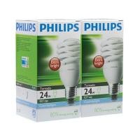 ราคา หลอดประหยัดไฟ 24 วัตต์ แสง Cool Daylight PHILIPS รุ่น TORNADO TWIN PACK E27 (แพ็ค 2 หลอด) (Y037296)