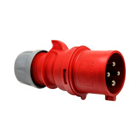 ราคา ปลั๊กตัวผู้ HACO รุ่น 024-6V กำลัง 32A, 400V, 4Pin สีแดง (Y041007)