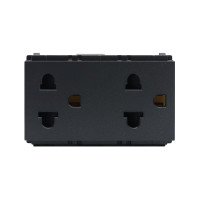 ราคา เต้ารับคู่ 2 ช่อง 3 ขา เยบขากลมแบน สายดิน มีม่านนิรภัย (Y047644)