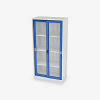 ราคา LUCKYWORLD ตู้บานเลื่อนกระจกสูง KSG-914 สีน้ำเงิน (Y051124)