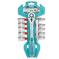 ราคา TOTAL ชุดลูกบ๊อกซ์ + ด้ามบ๊อกซ์ + ด้ามฟรี 12 ตัวชุด ขนาด 1/2 นิ้ว รุ่น THT141121 ( Socket Set ) (Y052215)