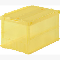 ราคา กล่องพลาสติกแบบพับได้ พร้อมฝา ทรัสโก้ TSKC50B_Y สีเหลือง-ใส (Y064017)