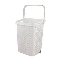 ราคา INDEX LIVING MALL ตะกร้าผ้าหูหิ้ว พร้อมล้อลาก รุ่นแพ็คก้า - สีขาว/เทาอ่อน (Y082665)