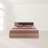 ราคา INDEX LIVING MALL เตียงนอน รุ่นสเปนเซอร์ ขนาด 6 ฟุต - สีน้ำตาลเข้ม/เทา (Y082743)