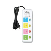 ราคา รางปลั๊กไฟ มอก. Colorful 4ช่อง 4สวิตช์ 5เมตร CSC AS144MC-5m (Y084696)