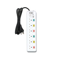 ราคา รางปลั๊กไฟ มอก. ColorSwitch 6ช่อง 6สวิตช์ 5เมตร CSC AS166CS-5m (Y084708)