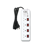 ราคา รางปลั๊กไฟ มอก. 4ช่อง 4สวิตช์ 5เมตร CSC AS144-5m (Y084718)