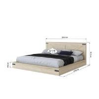 ราคา INDEX LIVING MALL เตียงนอน รุ่นเบอร์ลิน ขนาด 6 ฟุต - สีเอมสตี้ค โอ๊ค (Y084895)