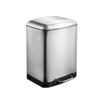 ราคา ถังขยะสเตนเลสทรงเหลี่ยม แบบเท้าเหยียบพร้อมฝาปิด COMBI WARE ความจุ 40 ลิตร Soft Close WBS015L40 (Y088420)