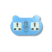 ราคา ปลั๊กแปลง 2ช่อง+2USB CSC AD202UBL สีฟ้า (Y088439)