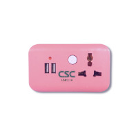 ราคา ปลั๊กแปลง 3ช่อง+2USBCSC AD102U-PI สีชมพู (Y088444)