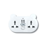 ราคา ปลั๊กแปลง 2ช่อง+2USB CSC AD202UWH สีขาว (Y088440)