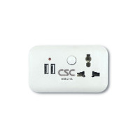 ราคา ปลั๊กแปลง 3ช่อง+2USB CSC AD102U-WH สีขาว (Y088443)