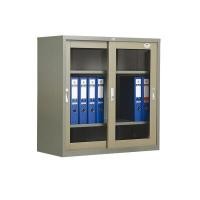 ราคา ตู้บานเลื่อนกระจก 3 ฟุต ไทโย R-022T สีเทากลางสลับเทาอ่อน (มอก. 353-2564) (Y090179)