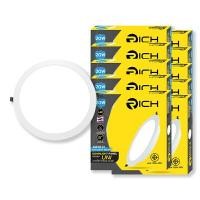 ราคา ดาวน์ไลท์พาแนลฝังฝ้าหน้ากลม RICH 20W 8นิ้ว แพ็ค 10 หลอด RICH ยูนิ แสงขาว (Y090186)