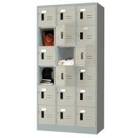 ราคา ตู้ล็อคเกอร์ 18 ประตู มีกุญเเจ มีสายยู (มอก.) LK-018 ไทโย สีเทากลางสลับเทาอ่อน (Y090267)