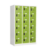 ราคา ตู้ล็อคเกอร์ 18 ประตู (มีกุญแจและสายยู) SMARTFORM LK-18 สีขาวสลับเขียว (Y090948)