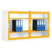 ราคา ตู้บานเลื่อนกระจก 5 ฟุต SMARTFORM SD-025 สีขาวสลับส้ม (Y090981)