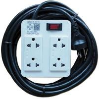 ราคา ชุดเต้ารับ 4 ช่อง 1 สวิตซ์ 3 เมตร 3500W 16A B4-1 ยูนิค Nonsense สีขาว-ดำ (Y091435)