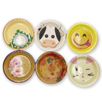 ราคา จานกระดาษเคลือบ PE SCP PLATE.123456 คละลาย 17.7x17.7 ซม. (Y091442)