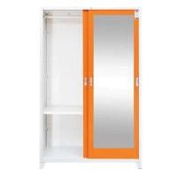 ราคา ตู้เสื้อผ้าบานเลื่อน 1 กระจก 1 ทึบ ไทโย WDSD-04-00 สีขาวสลับส้ม (Y095607)