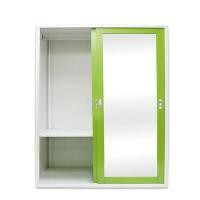 ราคา ตู้เสื้อผ้าบานเลื่อน 1 กระจก 1 ทึบ ไทโย WDSD-04-00 สีขาวสลับเขียว (Y095606)