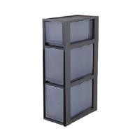 ราคา ตู้ลิ้นชักหน้าแคบอเนกประสงค์ 3 ชั้น DKW รุ่น Modular HH-466/2L-1S (สีดำขุ่น-กรอบเทาทึบ) (Y096762)