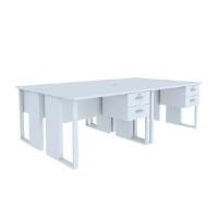 ราคา โต๊ะทำงาน 4 ที่นัง D INDEX LIVING MALL รุ่นเวคตร้า 240 ซม. สีขาว (YA00163)