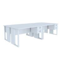 ราคา โต๊ะทำงาน 4 ที่นัง D 300 ซม. INDEX LIVING MALL รุ่นเวคตร้า สีขาว (YA00175)