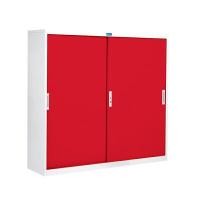 ราคา ตู้บานเลื่อนทึบ 3 ฟุต (มอก.) SMARTFORM SD-013T สีขาวสลับแดง (YA01288)