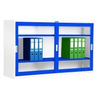 ราคา ตู้บานเลื่อนกระจก 5 ฟุต SMARTFORM SD-025 สีขาวสลับน้ำเงิน (YA01290)