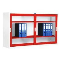 ราคา ตู้บานเลื่อนกระจก 4 ฟุต (มอก.) SMARTFORM SD-024T สีขาวสลับแดง (YA01293)